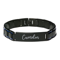 Load image into Gallery viewer, Camden Bracelet Personalized for Men Custom Name Engraved Jewelry for Boys Men Him Birthday Christmas Adjustable Link Bracelet – front view
