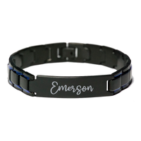 Load image into Gallery viewer, Emerson Bracelet Personalized for Men Custom Name Engraved Jewelry for Boys Men Him Birthday Christmas Adjustable Link Bracelet – front view
