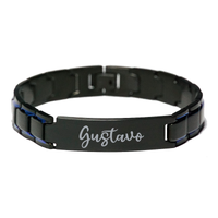 Load image into Gallery viewer, Gustavo Bracelet Personalized for Men Custom Name Engraved Jewelry for Boys Men Him Birthday Christmas Adjustable Link Bracelet – front view
