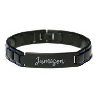 Load image into Gallery viewer, Jamison Bracelet Personalized for Men Custom Name Engraved Jewelry for Boys Men Him Birthday Christmas Adjustable Link Bracelet – front view
