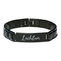 Load image into Gallery viewer, Lachlan Bracelet Personalized for Men Custom Name Engraved Jewelry for Boys Men Him Birthday Christmas Adjustable Link Bracelet – front view
