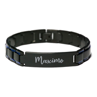 Load image into Gallery viewer, Maximo Bracelet Personalized for Men Custom Name Engraved Jewelry for Boys Men Him Birthday Christmas Adjustable Link Bracelet – front view
