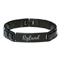 Load image into Gallery viewer, Ryland Bracelet Personalized for Men Custom Name Engraved Jewelry for Boys Men Him Birthday Christmas Adjustable Link Bracelet – front view
