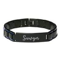 Load image into Gallery viewer, Sawyer Bracelet Personalized for Men Custom Name Engraved Jewelry for Boys Men Him Birthday Christmas Adjustable Link Bracelet – front view

