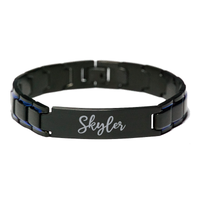 Load image into Gallery viewer, Skyler Bracelet Personalized for Men Custom Name Engraved Jewelry for Boys Men Him Birthday Christmas Adjustable Link Bracelet – front view
