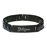 Load image into Gallery viewer, Stetson Bracelet Personalized for Men Custom Name Engraved Jewelry for Boys Men Him Birthday Christmas Adjustable Link Bracelet – front view
