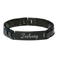 Load image into Gallery viewer, Zachary Bracelet Personalized for Men Custom Name Engraved Jewelry for Boys Men Him Birthday Christmas Adjustable Link Bracelet – front view
