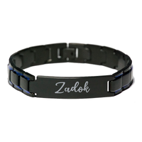 Load image into Gallery viewer, Zadok Bracelet Personalized for Men Custom Name Engraved Jewelry for Boys Men Him Birthday Christmas Adjustable Link Bracelet – front view
