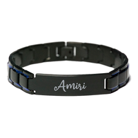 Load image into Gallery viewer, Amiri Bracelet Personalized for Men Custom Name Engraved Jewelry for Boys Men Him Birthday Christmas Adjustable Link Bracelet – front view
