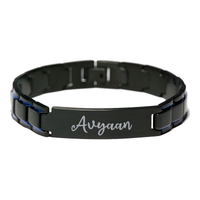Load image into Gallery viewer, Avyaan Bracelet Personalized for Men Custom Name Engraved Jewelry for Boys Men Him Birthday Christmas Adjustable Link Bracelet – front view
