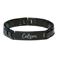 Load image into Gallery viewer, Colson Bracelet Personalized for Men Custom Name Engraved Jewelry for Boys Men Him Birthday Christmas Adjustable Link Bracelet – front view
