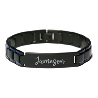 Load image into Gallery viewer, Jameson Bracelet Personalized for Men Custom Name Engraved Jewelry for Boys Men Him Birthday Christmas Adjustable Link Bracelet – front view
