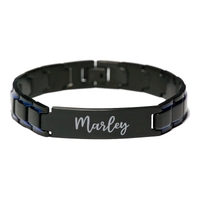 Load image into Gallery viewer, Marley Bracelet Personalized for Men Custom Name Engraved Jewelry for Boys Men Him Birthday Christmas Adjustable Link Bracelet – front view
