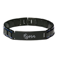 Load image into Gallery viewer, Bjorn Bracelet Personalized for Men Custom Name Engraved Jewelry for Boys Men Him Birthday Christmas Adjustable Link Bracelet – front view
