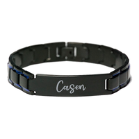 Load image into Gallery viewer, Casen Bracelet Personalized for Men Custom Name Engraved Jewelry for Boys Men Him Birthday Christmas Adjustable Link Bracelet – front view

