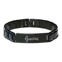 Load image into Gallery viewer, Gavin Bracelet Personalized for Men Custom Name Engraved Jewelry for Boys Men Him Birthday Christmas Adjustable Link Bracelet – front view
