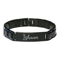 Load image into Gallery viewer, Ishaan Bracelet Personalized for Men Custom Name Engraved Jewelry for Boys Men Him Birthday Christmas Adjustable Link Bracelet – front view
