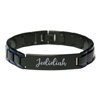 Load image into Gallery viewer, Jedidiah Bracelet Personalized for Men Custom Name Engraved Jewelry for Boys Men Him Birthday Christmas Adjustable Link Bracelet – front view
