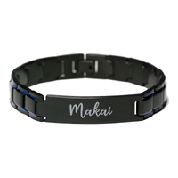 Load image into Gallery viewer, Makai Bracelet Personalized for Men Custom Name Engraved Jewelry for Boys Men Him Birthday Christmas Adjustable Link Bracelet – front view
