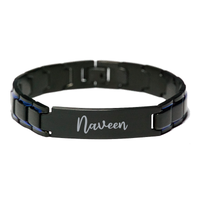 Load image into Gallery viewer, Naveen Bracelet Personalized for Men Custom Name Engraved Jewelry for Boys Men Him Birthday Christmas Adjustable Link Bracelet – front view
