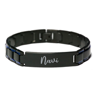 Load image into Gallery viewer, Navi Bracelet Personalized for Men Custom Name Engraved Jewelry for Boys Men Him Birthday Christmas Adjustable Link Bracelet – front view
