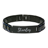 Load image into Gallery viewer, Stanley Bracelet Personalized for Men Custom Name Engraved Jewelry for Boys Men Him Birthday Christmas Adjustable Link Bracelet – front view
