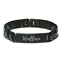 Load image into Gallery viewer, Wallace Bracelet Personalized for Men Custom Name Engraved Jewelry for Boys Men Him Birthday Christmas Adjustable Link Bracelet – front view
