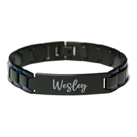 Load image into Gallery viewer, Wesley Bracelet Personalized for Men Custom Name Engraved Jewelry for Boys Men Him Birthday Christmas Adjustable Link Bracelet – front view
