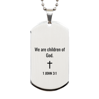 Load image into Gallery viewer, 1 John 3 1 Dog Tag Necklaces - 1 John 3:1 Necklace for Men – front view

