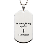 Load image into Gallery viewer, 2 Samuel 22 31 Dog Tag Necklaces - 2 Samuel 22:31 Necklace for Men – front view

