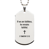 Load image into Gallery viewer, 2 Timothy 2 13 Dog Tag Necklaces - 2 Timothy 2:13 Necklace for Men – front view
