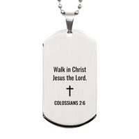 Load image into Gallery viewer, Colossians 2 6 Dog Tag Necklaces - Colossians 2:6 Necklace for Men – front view
