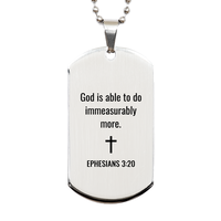 Load image into Gallery viewer, Ephesians 3 20 Dog Tag Necklaces - Ephesians 3:20 Necklace for Men – front view
