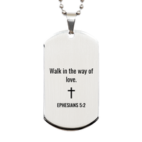 Load image into Gallery viewer, Ephesians 5 2 Dog Tag Necklaces - Ephesians 5:2 Necklace for Men – front view
