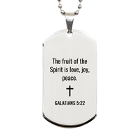 Load image into Gallery viewer, Galatians 5 22 Dog Tag Necklaces - Galatians 5:22 Necklace for Men – front view
