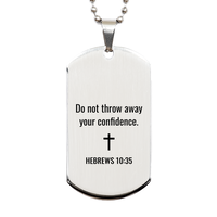 Load image into Gallery viewer, Hebrews 10 35 Dog Tag Necklaces - Hebrews 10:35 Necklace for Men – front view

