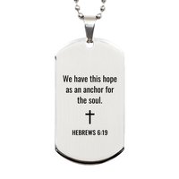 Load image into Gallery viewer, Hebrews 6 19 Dog Tag Necklaces - Hebrews 6:19 Necklace for Men – front view
