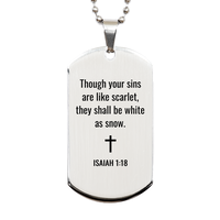 Load image into Gallery viewer, Isaiah 1 18 Dog Tag Necklaces - Isaiah 1:18 Necklace for Men – front view
