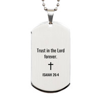 Load image into Gallery viewer, Isaiah 26 4 Dog Tag Necklaces - Isaiah 26:4 Necklace for Men – front view
