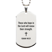 Load image into Gallery viewer, "Those who Hope in the Lord will Renew Their Strength" Necklace - Isaiah 40:31 Dog Tag

