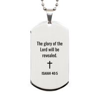 Load image into Gallery viewer, Isaiah 40 5 Dog Tag Necklaces - Isaiah 40:5 Necklace for Men – front view
