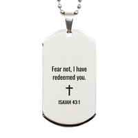 Load image into Gallery viewer, Isaiah 43 1 Dog Tag Necklaces - Isaiah 43:1 Necklace for Men – front view
