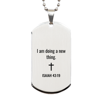 Load image into Gallery viewer, Isaiah 43 19 Dog Tag Necklaces - Isaiah 43:19 Necklace for Men – front view
