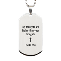 Load image into Gallery viewer, Isaiah 55 8 Dog Tag Necklaces - Isaiah 55:8 Necklace for Men – front view
