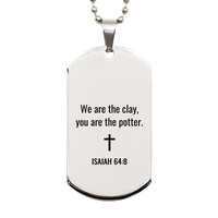Load image into Gallery viewer, Isaiah 64 8 Dog Tag Necklaces - Isaiah 64:8 Necklace for Men – front view

