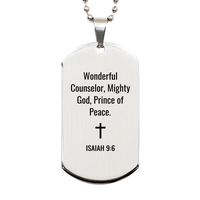 Load image into Gallery viewer, Isaiah 9 6 Dog Tag Necklaces - Isaiah 9:6 Necklace for Men – front view
