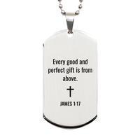 Load image into Gallery viewer, James 1 17 Dog Tag Necklaces - James 1:17 Necklace for Men – front view
