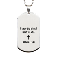 Load image into Gallery viewer, Jeremiah 29 11 Dog Tag Necklaces - Jeremiah 29:11 Necklace for Men – front view
