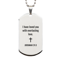 Load image into Gallery viewer, Jeremiah 31 3 Dog Tag Necklaces - Jeremiah 31:3 Necklace for Men – front view
