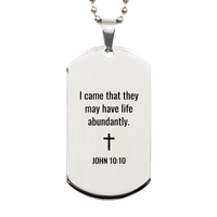 Load image into Gallery viewer, John 10 10 Dog Tag Necklaces - John 10:10 Necklace for Men – front view
